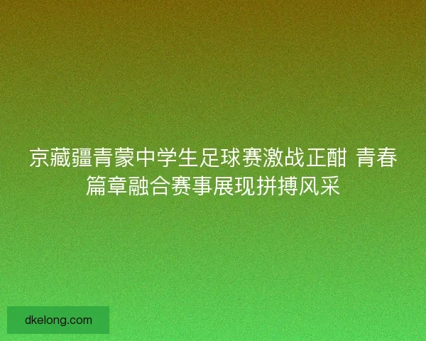 京藏疆青蒙中学生足球赛激战正酣 青春篇章融合赛事展现拼搏风采