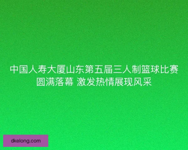 中国人寿大厦山东第五届三人制篮球比赛圆满落幕 激发热情展现风采